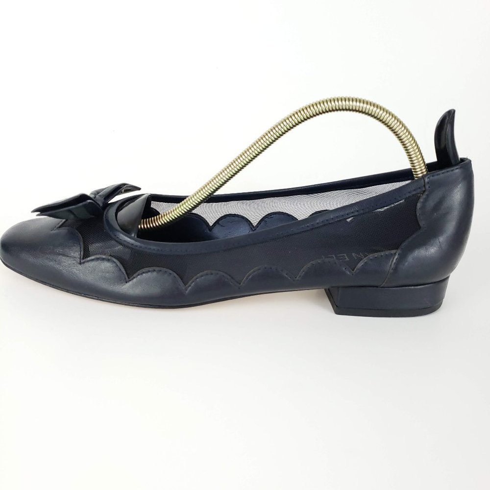 Vaneli Black Slip On Vented Mesh Bow Toe Flats